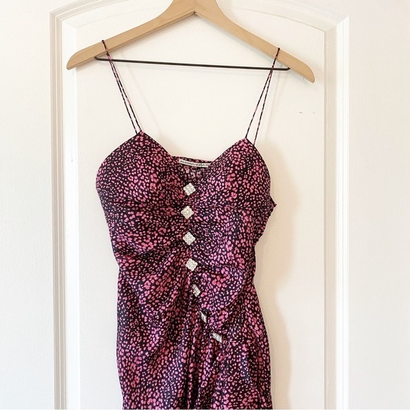 ALESSANDRA RICH Silk Asymmetrical Ruffle Evening Formal Dress - Picture 4 of 14